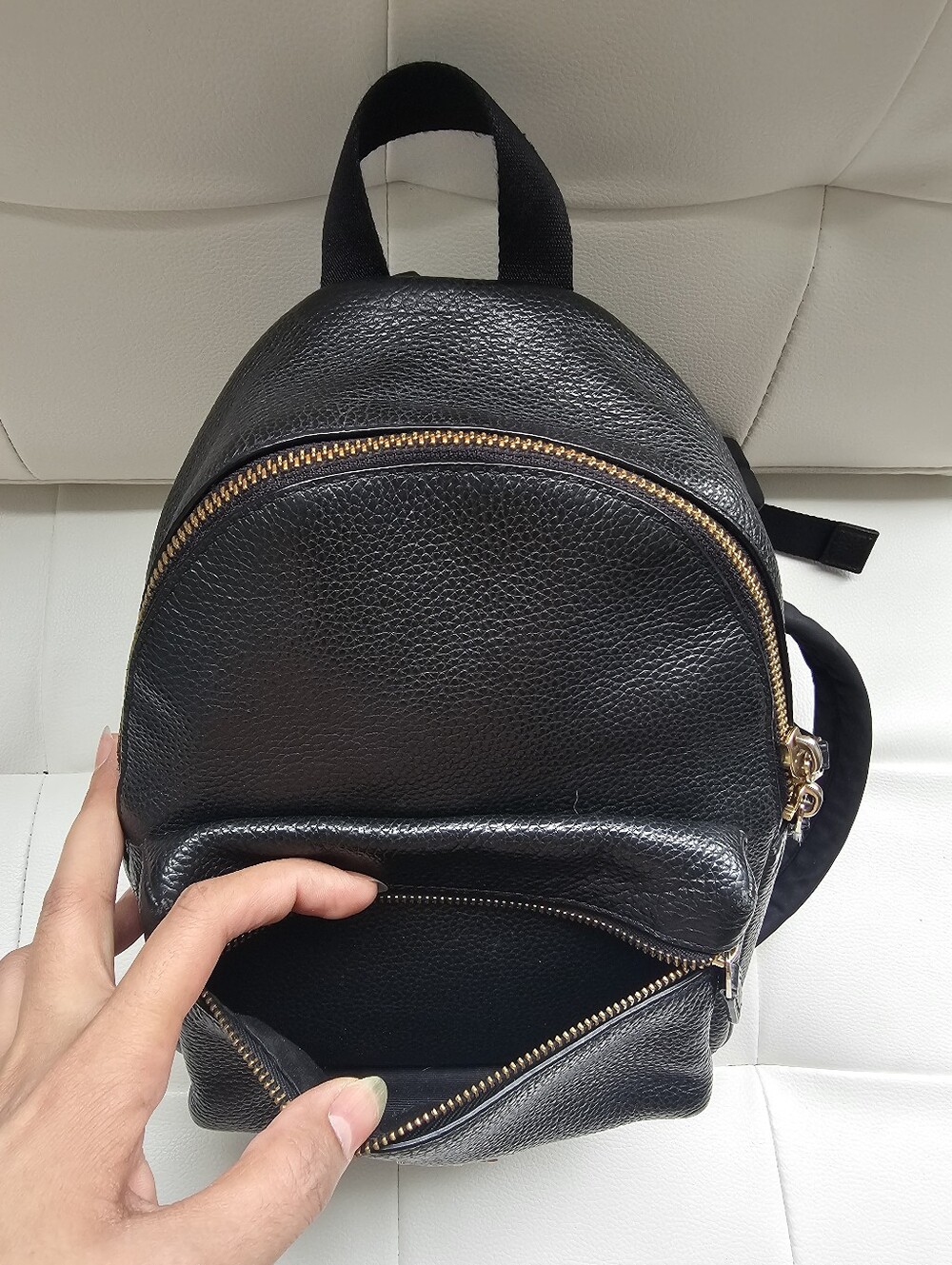 Authentic COACH Black Pebbled Leather Mini Backpack - Gold Hardware - Picture 4 of 15